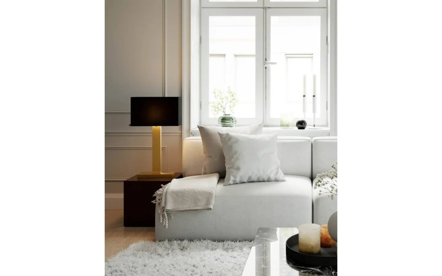 Vardagsrum|Sovrum < By Rydens Prime Bordslampa 69cm Mässing/Svart