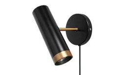 Sovrum|Läslampor < By Rydens Puls 1L Vägglampa Svart/Guld
