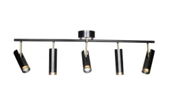 Hall & Trappa|Avlånga Takspotlights-By Rydens Puls Takspotlight 110cm 5L Svart/Guld