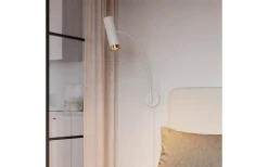 Sovrum|Läslampor < By Rydens Puls XL Vägglampa Vit/Guld