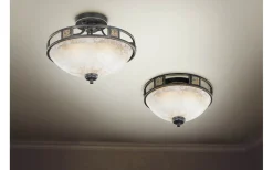 Plafonder-Trio Lighting Quinta Plafond 2xE27 rustik