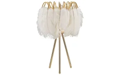 Bordslampor-Mauro Ferretti Quinto Bordslampa Fjäderställ 60cm Vit/Guld