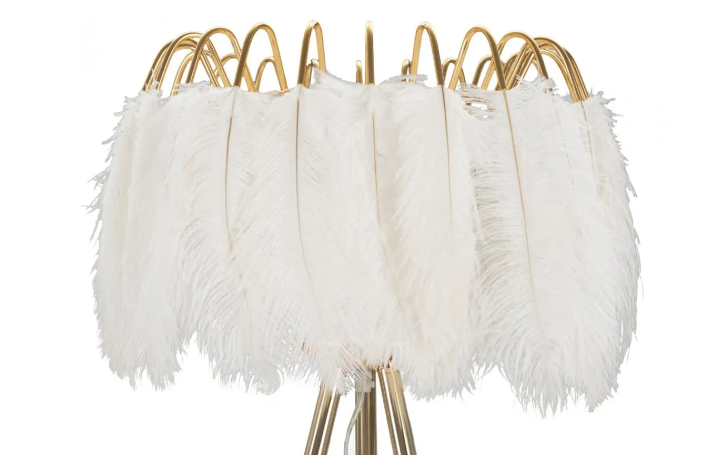 Golvlampor < Mauro Ferretti Quinto Golvlampa Fjäderställ 147cm Vit/Guld