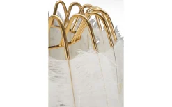 Golvlampor < Mauro Ferretti Quinto Golvlampa Fjäderställ 147cm Vit/Guld