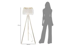 Golvlampor < Mauro Ferretti Quinto Golvlampa Fjäderställ 147cm Vit/Guld