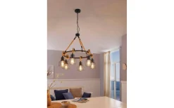 Stora Taklampor Ø70-150 Cm-Eglo Rampside Taklampa 76cm 6L Svart/Brun