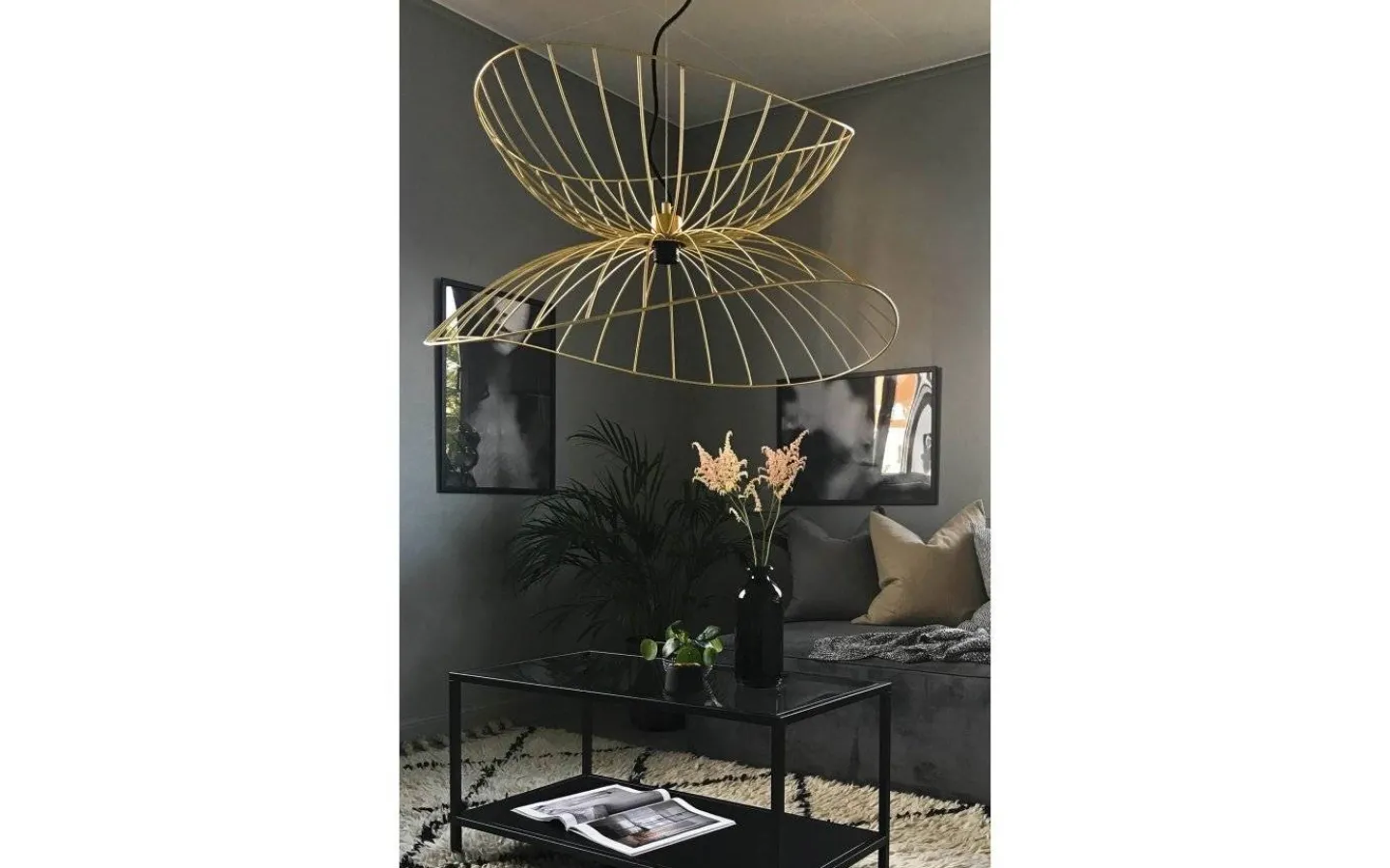 Vardagsrum|Kök & Matplats-Globen Lighting Ray Taklampa Mässing 70cm