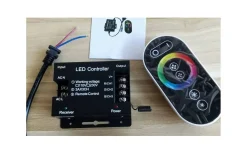 230V Led Slinga|230V Led Slinga < TeraLite LED RGB kontroller med RF-fjärr för 230V RGB Led strip Svart