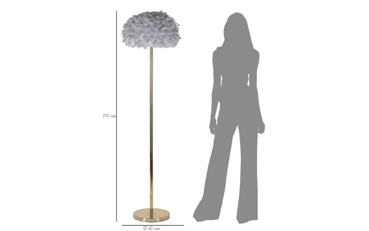 Golvlampor < Mauro Ferretti Rhythm Golvlampa Fjädrar 170cm Grå