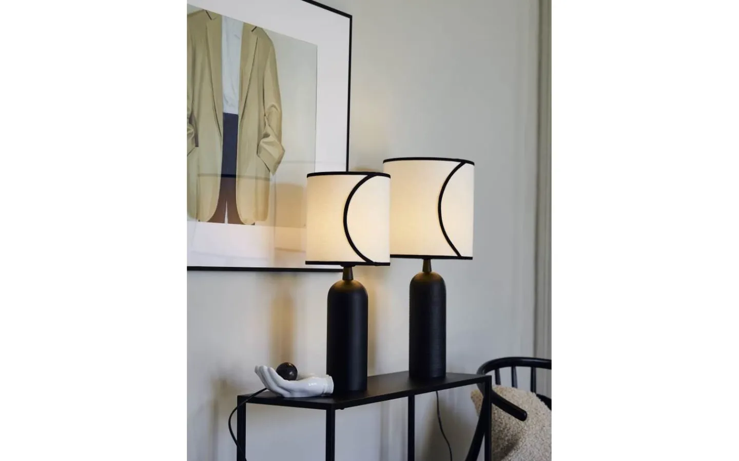 Bordslampor-PR Home Riley Bordslampa 45cm Ava Offwhite/Svart