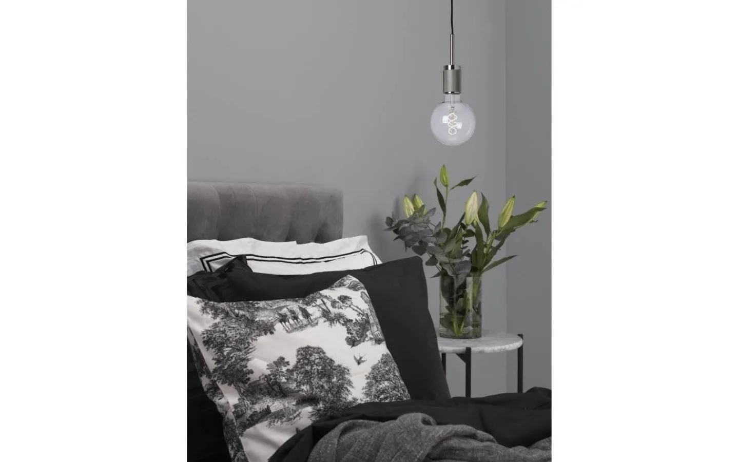 Sladdställ Med Sockel < Cottex Rille Pendelupphäng E27 3,5m Krom
