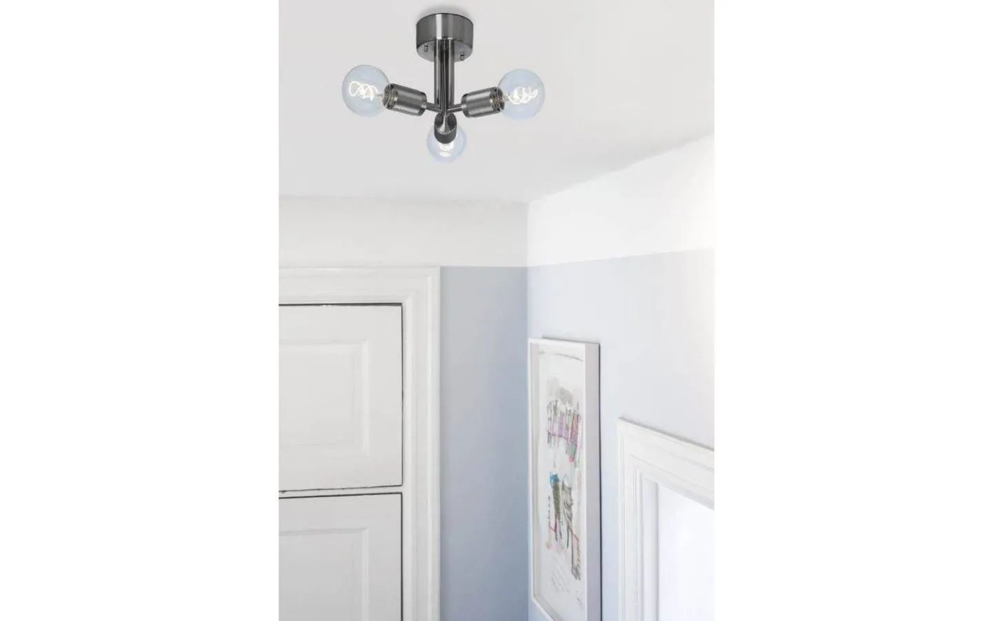 Hall & Trappa|Plafonder-Cottex Rille Plafond 3L 28cm Borstad Krom