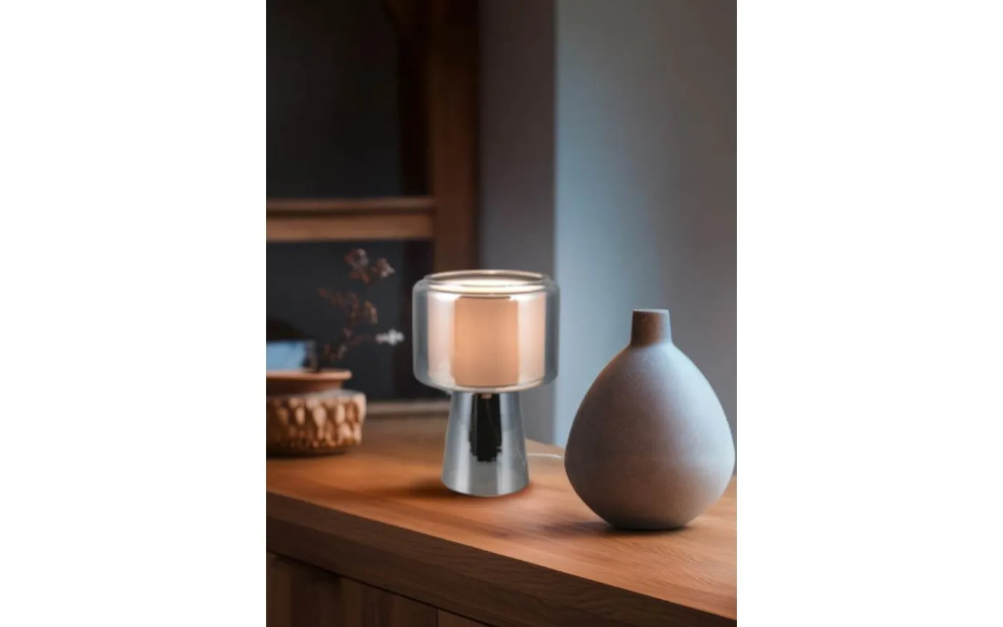 Bordslampor-Trio Lighting Rocka Bordslampa E14 förkromad