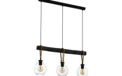 Avlånga Taklampor-Eglo Roding Taklampa 88cm 3L Svart