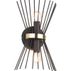 Lampetter-Reality Rod Vägglampa 2xE14 svart/guld
