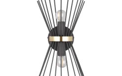 Lampetter-Reality Rod Vägglampa 2xE14 svart/guld