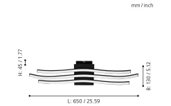 Plafonder-Eglo Roncade Plafond 65cm LED 3000K 26W Svart