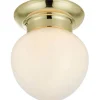 Badrumslampor Tak-Markslojd Ronda Plafond 19cm Vit/Mässing IP44