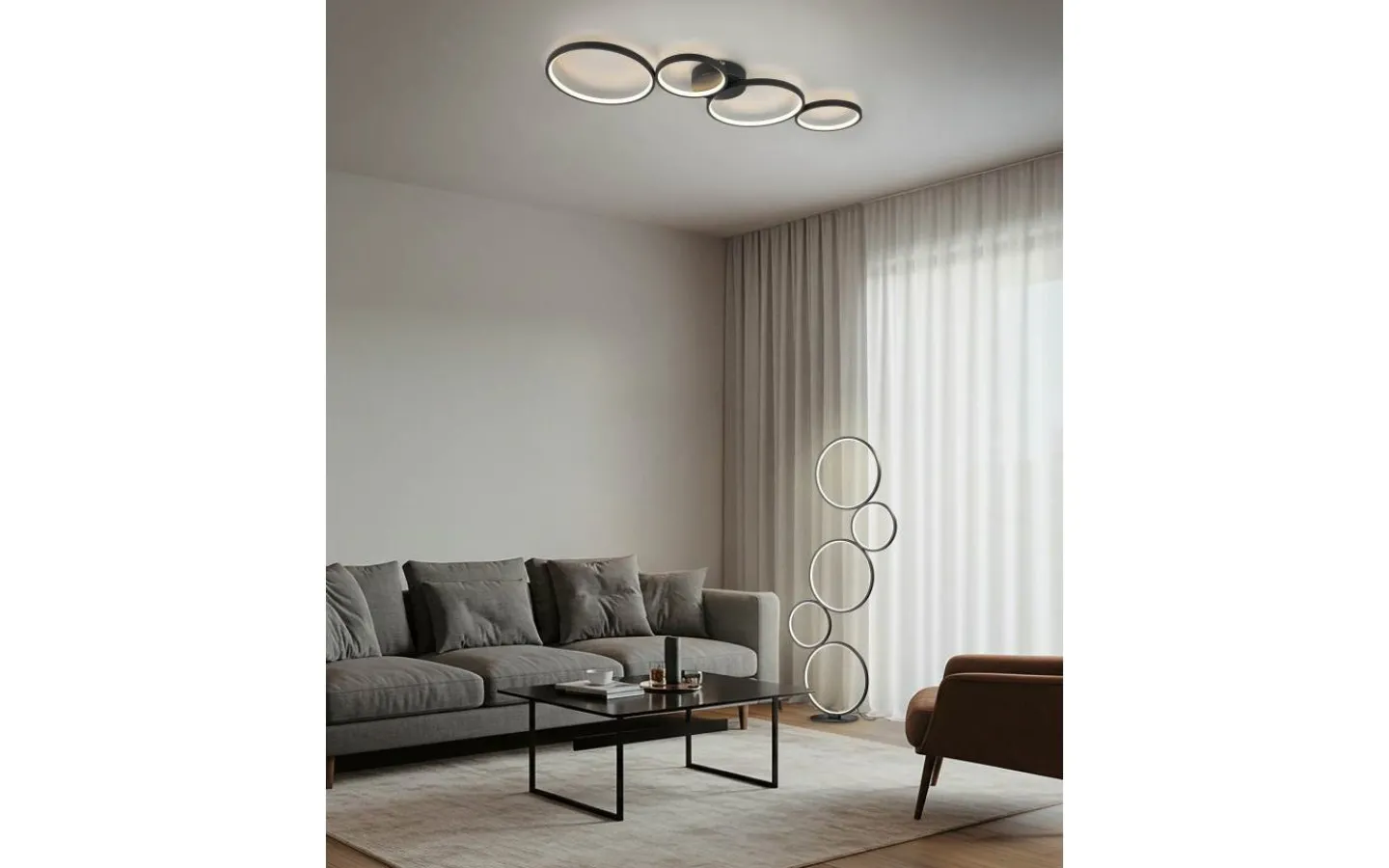 Golvlampor < Trio Lighting Rondo Golvlampa LED mattsvart