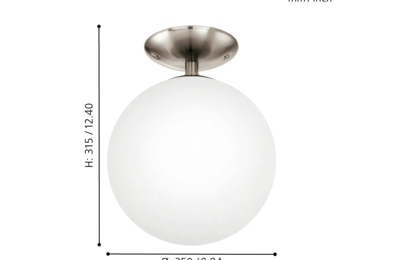 Plafonder-Eglo Rondo Plafond 25cm Nickel/Vit