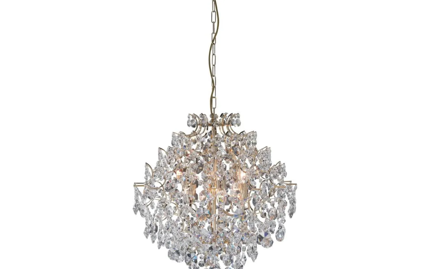 Kristallkronor-Markslojd Rosendal Kristallkrona Guld 53cm 6xE14