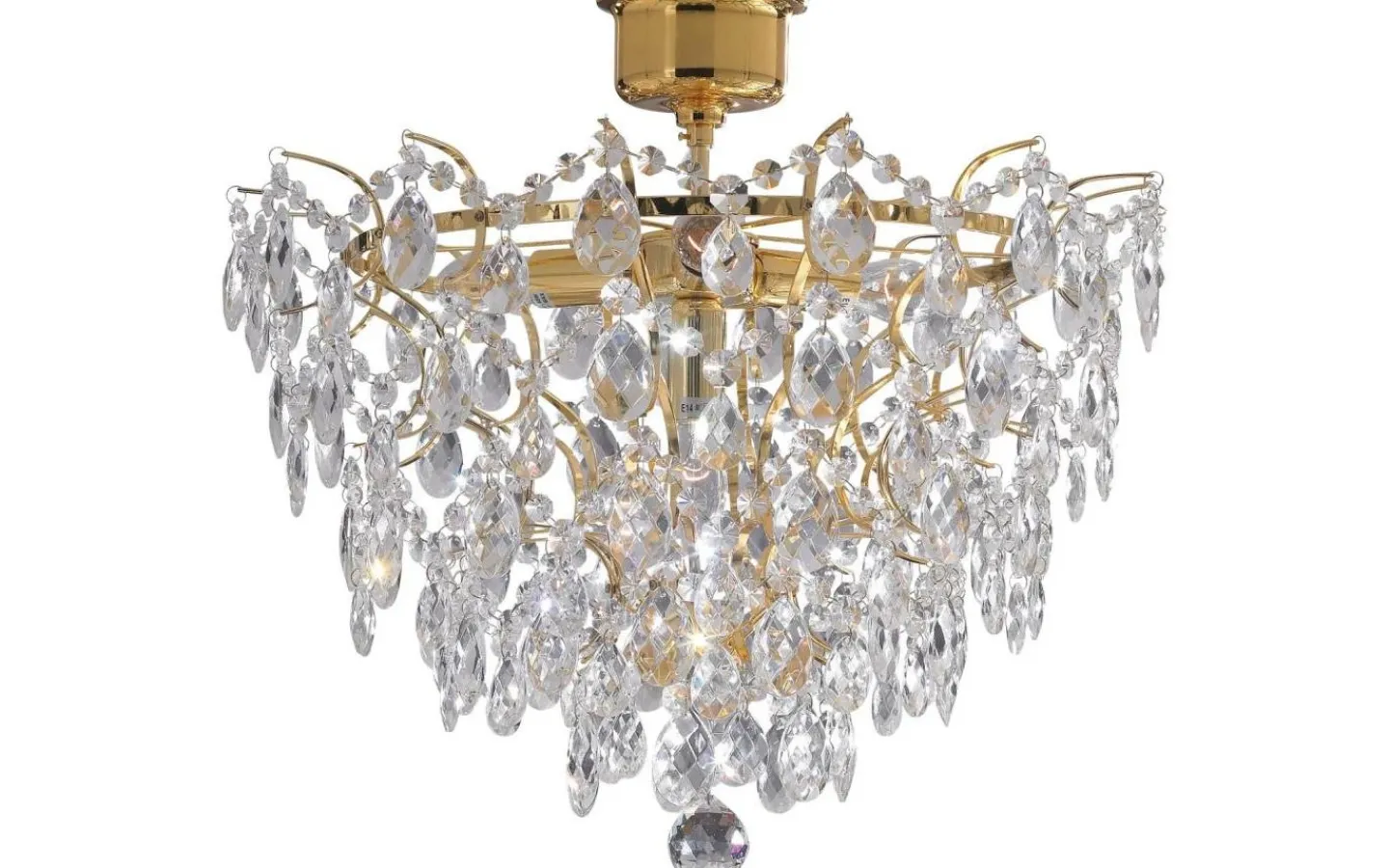 Kristallplafonder < Markslojd Rosendal Kristallplafond 48cm 4L Guld
