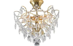 Kristallplafonder < Markslojd Rosendal Kristallplafond Guld 36cm 3xE14