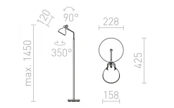 Golvläslampor < Rendl Rosita Golvlampa 145cm Vit/Silvergrå E27