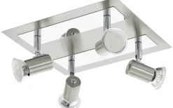 Takspot Med Minst 4 Lampor < Eglo Rottelo Takspotlight 26cm GU10 LED 4x4,6W Nickel