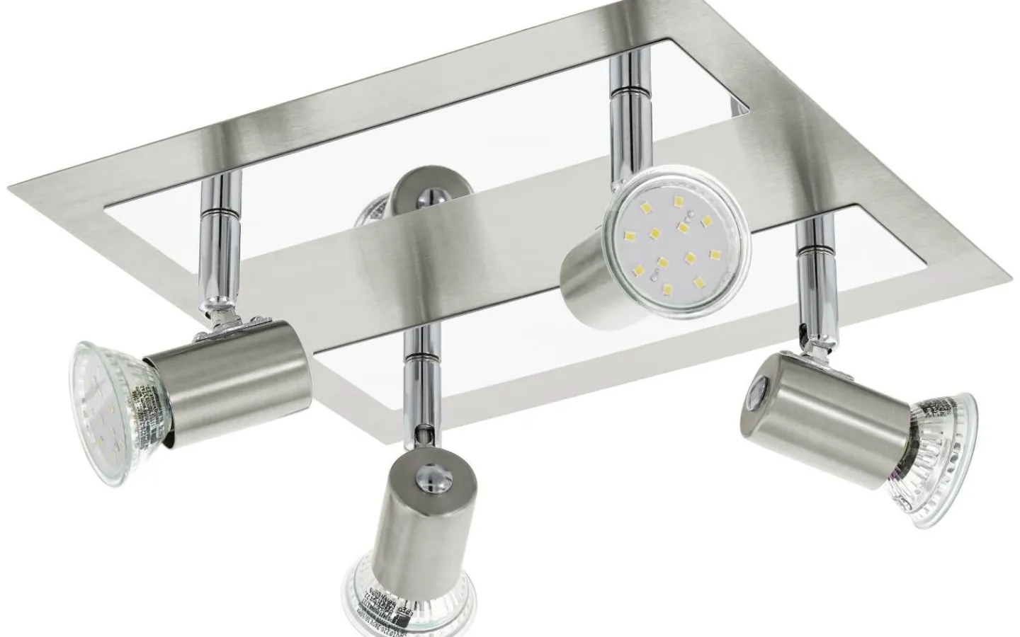 Takspot Med Minst 4 Lampor < Eglo Rottelo Takspotlight 26cm GU10 LED 4x4,6W Nickel