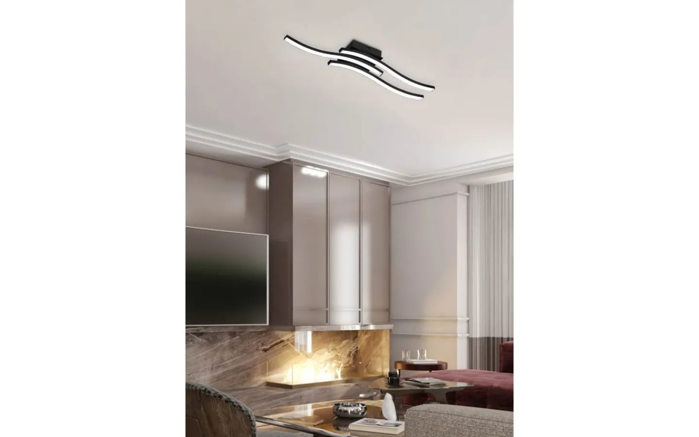 Plafonder < Reality Route Plafond LED 3-delad mattsvart