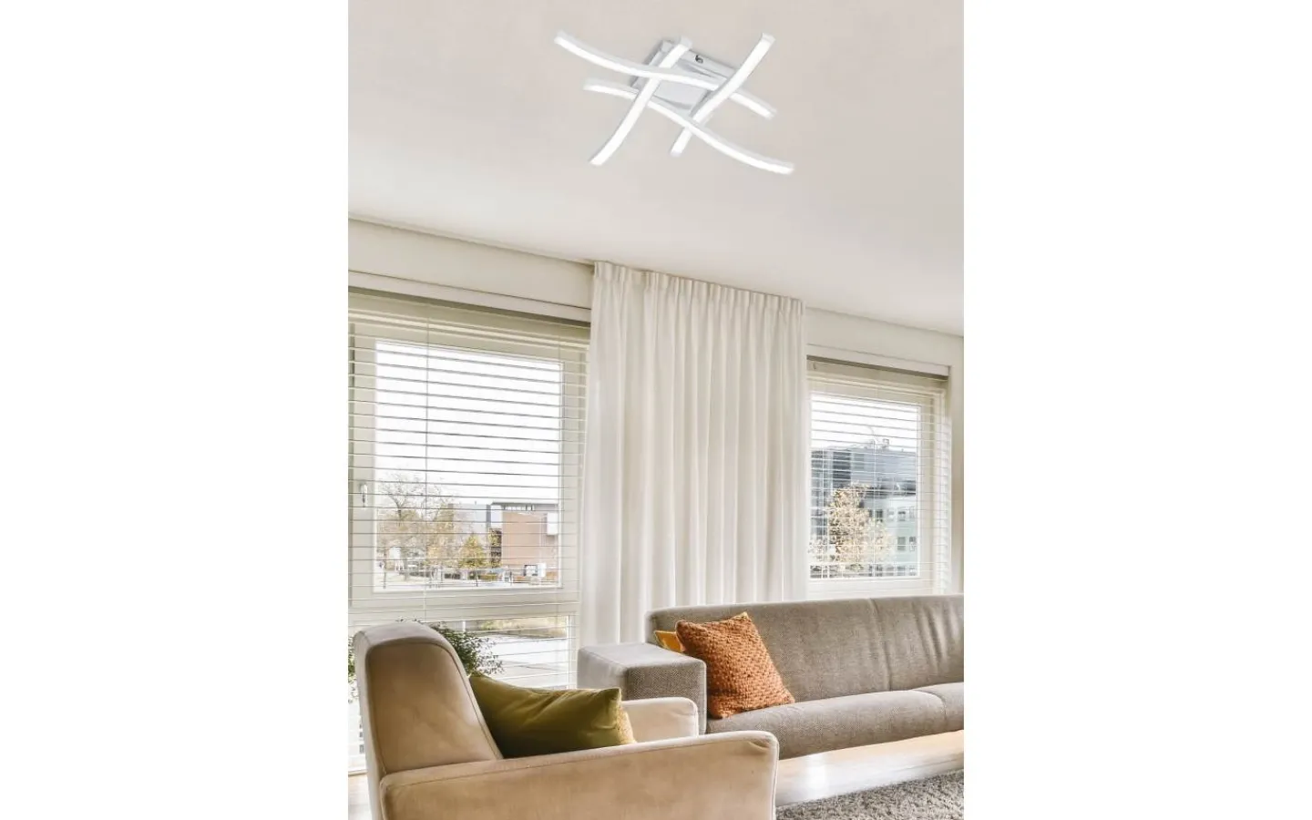 Plafonder-Reality Route Plafond LED 4-delad mattvit