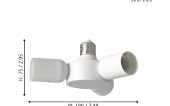 Reservglas Och Reservdelar-Eglo Rueda Pendeladapter E27 1 till 3 Vit