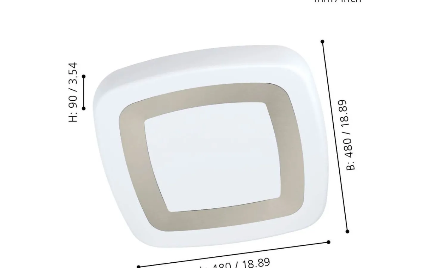 Plafonder < Eglo Ruidera Plafond 48cm LED 3000K 22W Vit