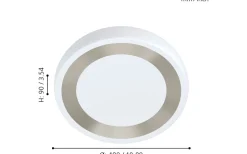 Plafonder < Eglo Ruidera Rund Plafond 48cm LED 3000K 22W Vit