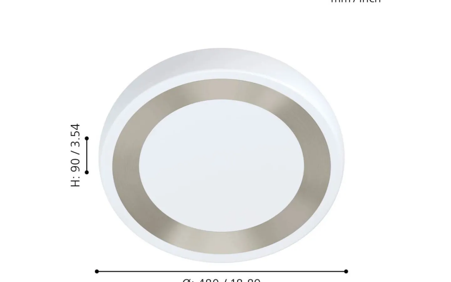Plafonder < Eglo Ruidera Rund Plafond 48cm LED 3000K 22W Vit