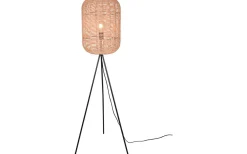 Golvlampor-Trio Lighting Runa Golvlampa E27 matt svart/sisal