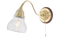Lampetter-Karlskrona Lampfabrik Runeberg - Mässing / Brytare / Brunt fäste