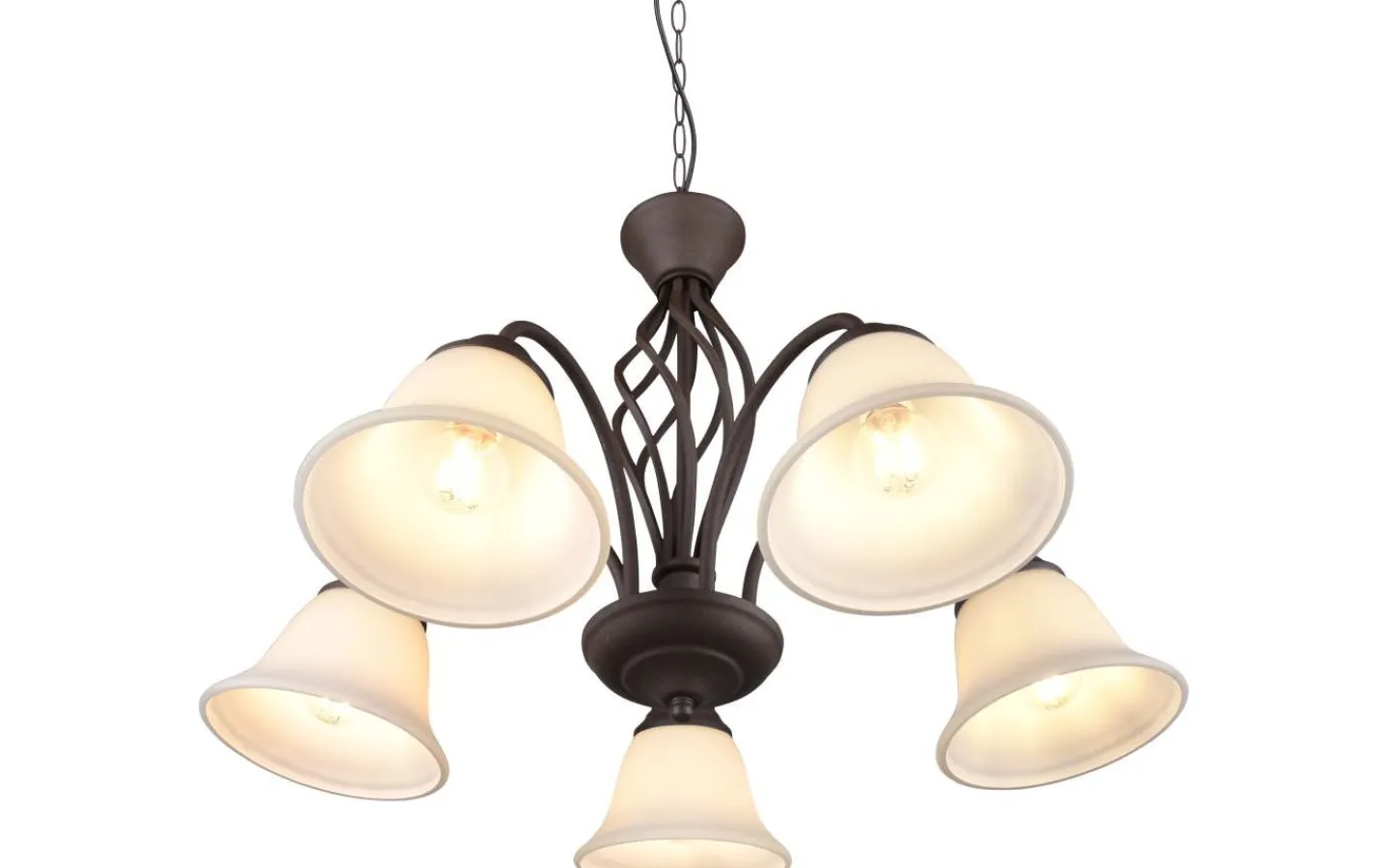 Stora Taklampor Ø50-69 Cm-Trio Lighting Rustica Takkrona 60cm 5-delad E27 rustik