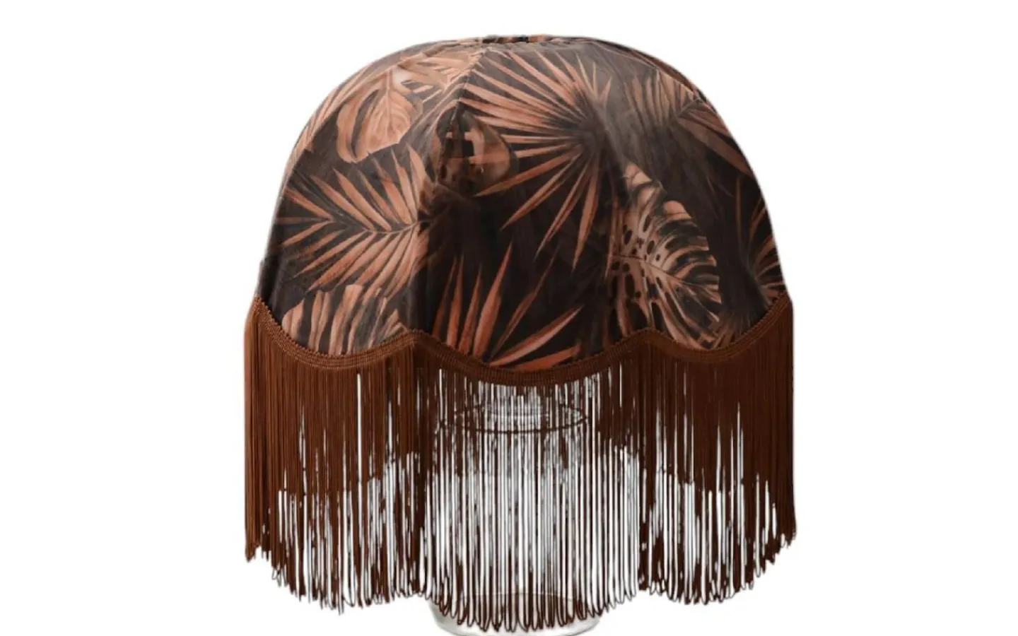 Mönstrade Lampskärmar < Hallbergs Rustic Jungle Lampskärm Ø35cm med Rostfärgad frans