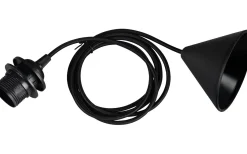 Takupphäng|Sladdställ Med Sockel < Trio Lighting Sala E27-upphängningssats 2m svart med textilsnöre
