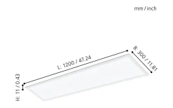 Led Paneler|Led-Armaturer-Eglo Salobrena LED-Panel 120x30cm utv/inf LED 4000K 33W Vit