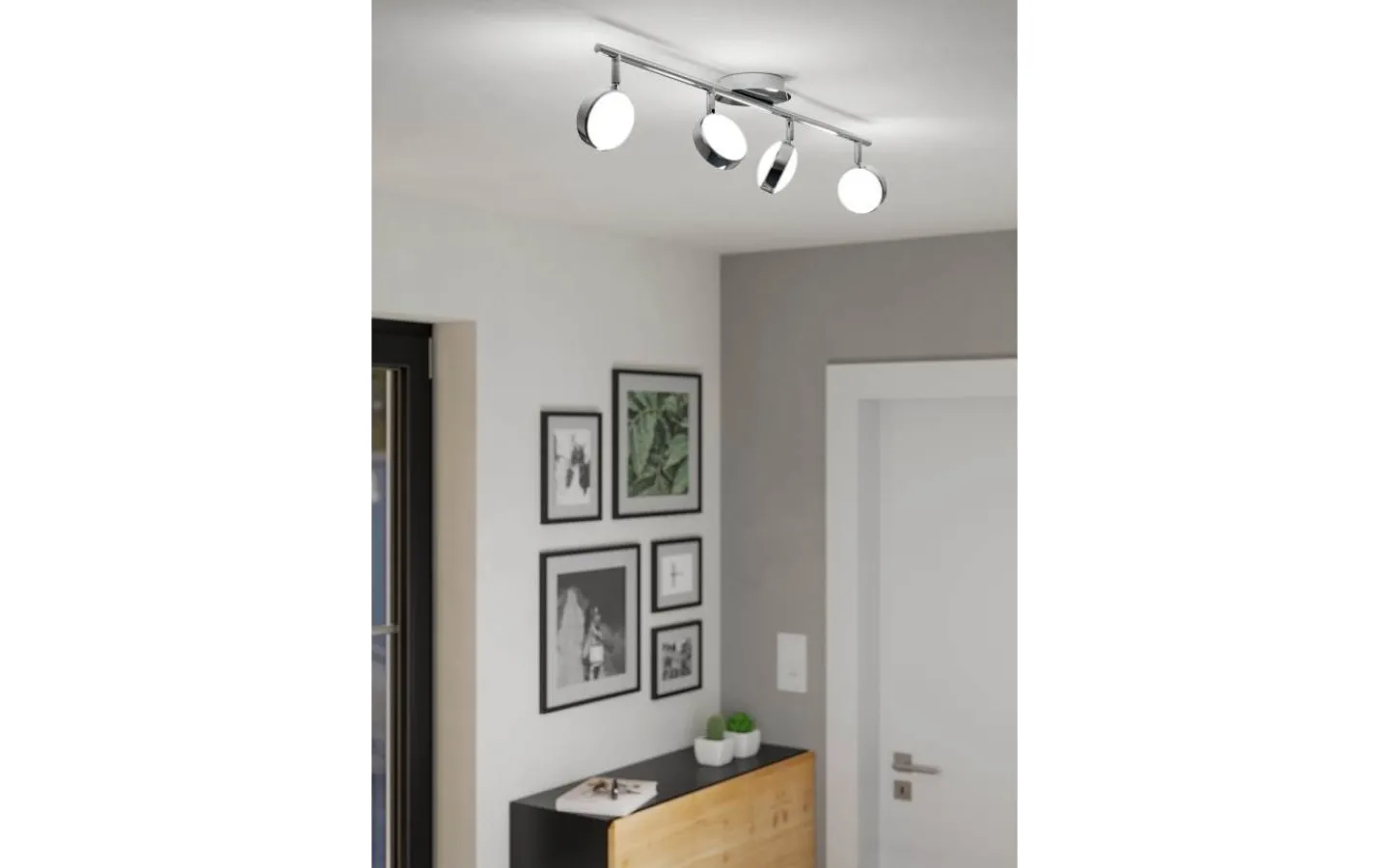 Avlånga Takspotlights|Takspot Med Minst 4 Lampor-Eglo Salto Takspotlight 76cm LED 3000K 4x5,4W Krom