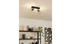 Avlånga Takspotlights|Takspot Med 2 Lampor-Eglo Sambatello Takspotlight 48cm Svart/Guld