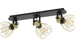 Avlånga Takspotlights|Takspot Med 3 Lampor-Eglo Sambatello Takspotlight 70cm Svart/Guld