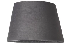 Ovala Lampskärmar-Cottex Sammet Lampskärm Oval 20,5cm Mörkgrå