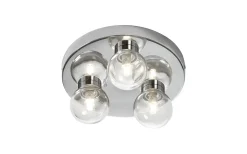 Badrumslampor Tak-ArmaturHantverk Sandhamn Plafond Ø25cm Krom/Klar IP44