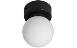 Badrumslampor Tak < ArmaturHantverk Sandhamn Plafond Ø7cm Svart/Opal IP44