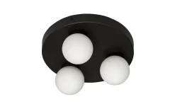 Badrumslampor Tak < ArmaturHantverk Sandhamn Plafond Ø25cm Svart/Opal IP44