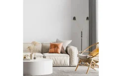Golvläslampor-Aneta Sandnes Golvlampa Dubbel 140cm Svart/Krom